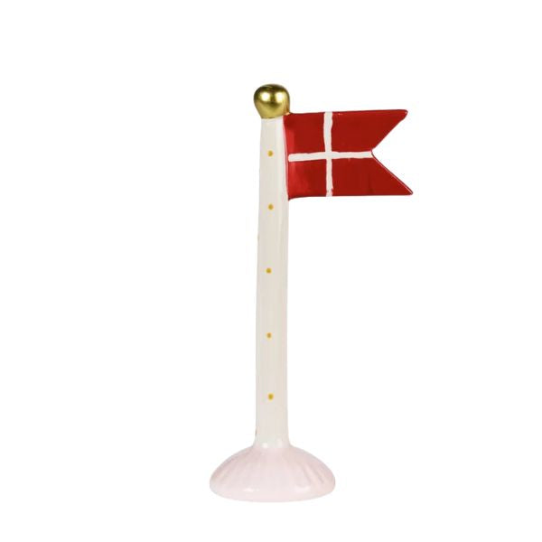 Flag 19 cm - Hvid m. prik - Speedtsberg