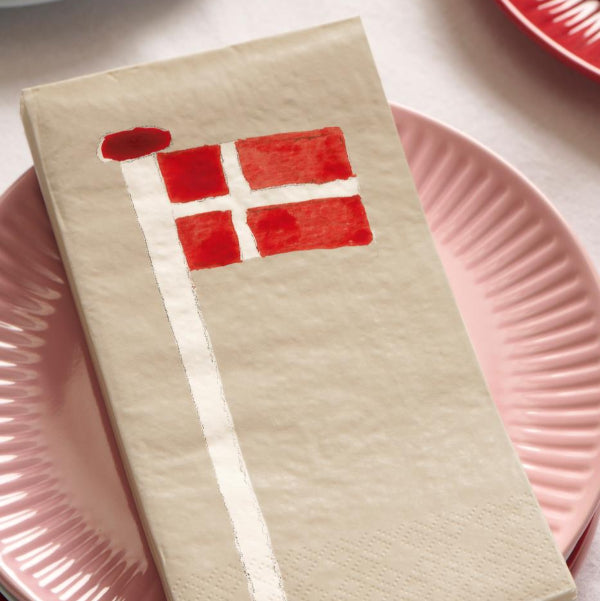 Servietter 16 stk. - Dannebrog - Ib Laursen