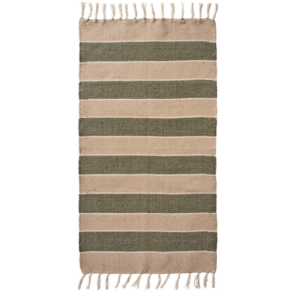 Gulvløber 120*60cm - Grønne striber - Ib Laursen