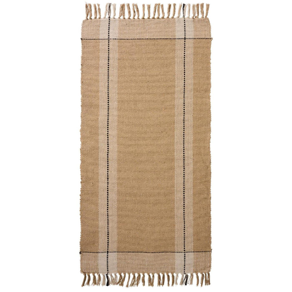 Gulvløber 120*60cm - Beige m. sort print - Ib Laursen