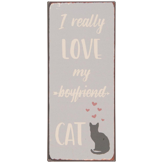 Metalskilt - Boyfriend/Cat - Ib Laursen