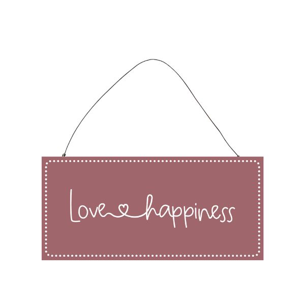 Metalskilt - Love happiness - Ib Laursen