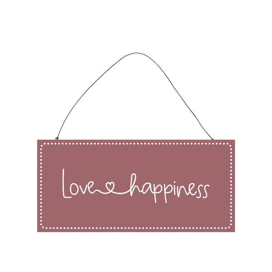 Metalskilt - Love happiness - Ib Laursen