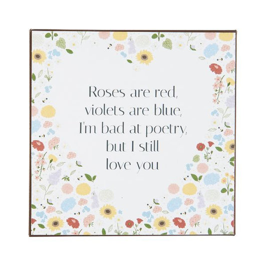 Metalskilt - Roses are red - Ib Laursen