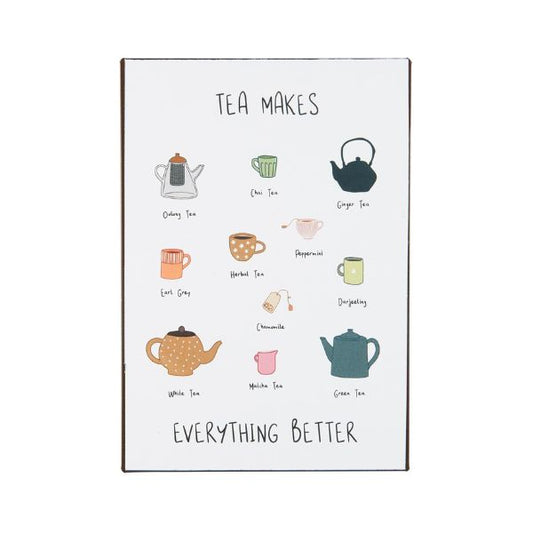 Metalskilt - Tea makes everything better - Ib Laursen