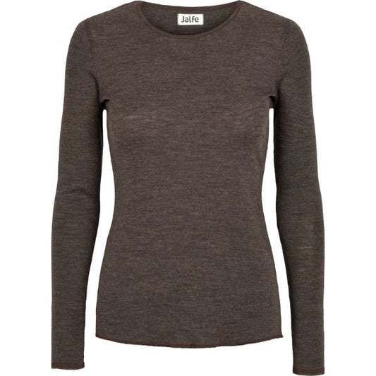Merino bluse - Mokka - Jalfe