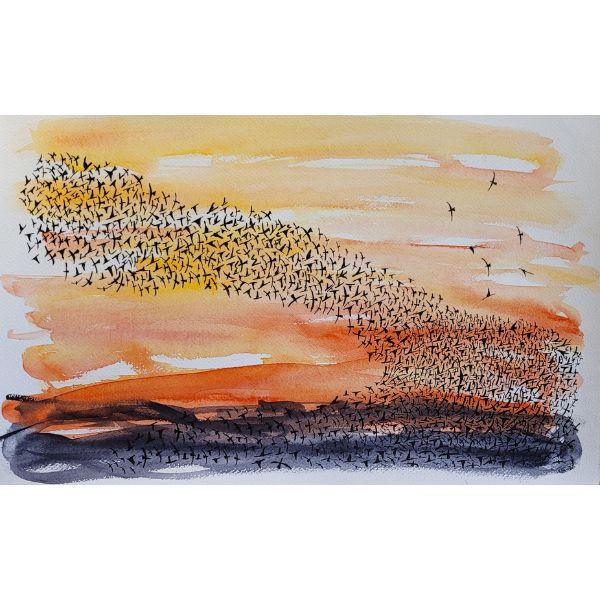 Kunstpostkort - Sort sol - Susanne Kalmar