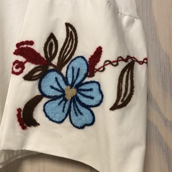 Line skjorte - Hvid - Blomsterærme - By Lund