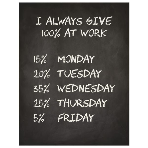 Metalskilt - I always give 100% - Ib Laursen
