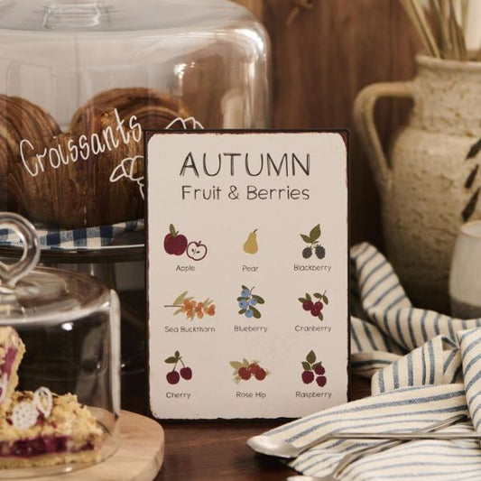 Metalskilt - Autumn fruit/berries - Ib Laursen