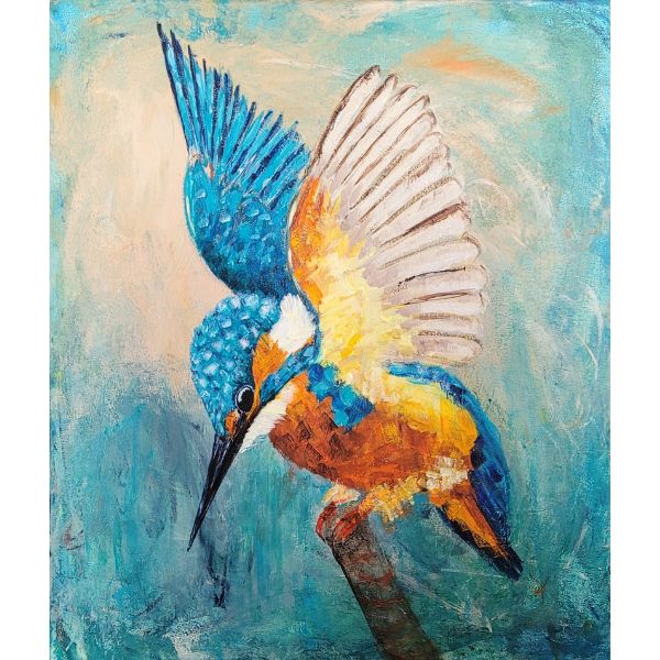 Kunstpostkort - Isfugl flyver - Susanne Kalmar