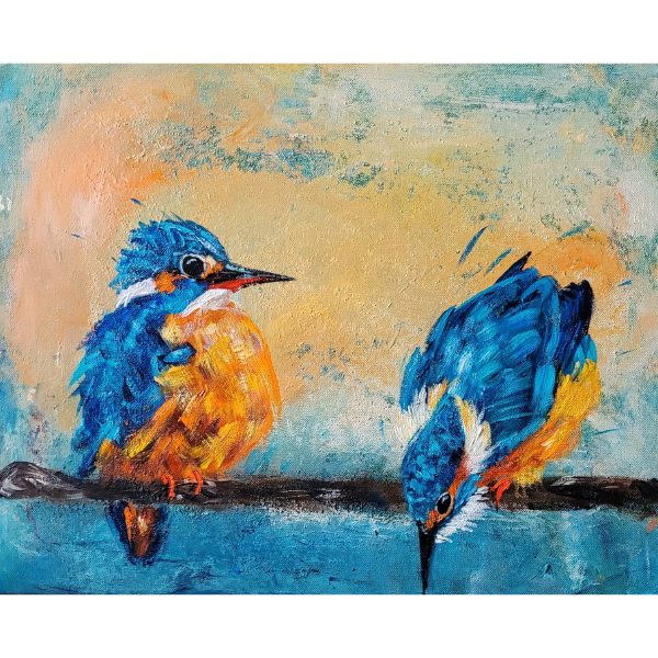 Kunstpostkort - Isfuglepar - Susanne Kalmar