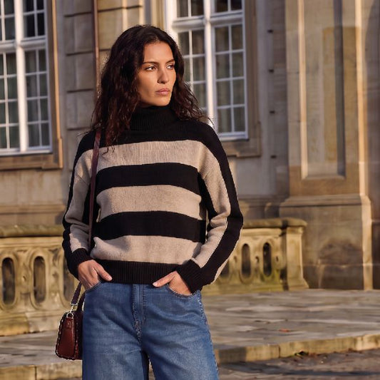 Julie stripe knit - Sand - La Róuge