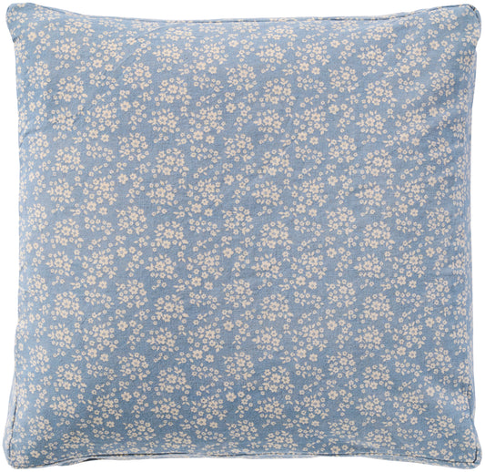 Hyndebetræk 45*45 Agathe - Lyseblå m. blomster - Ib Laursen