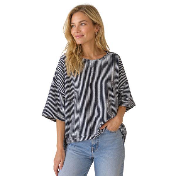 Masia bluse - Navy stripe - 6'am
